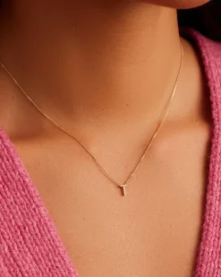 gorjana Diamond Alphabet Necklace 14k Solid Gold Hot