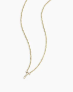 gorjana Diamond Alphabet Necklace 14k Solid Gold Hot