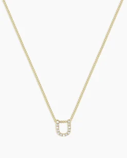 gorjana Diamond Alphabet Necklace 14k Solid Gold Hot
