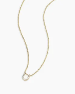 gorjana Diamond Alphabet Necklace 14k Solid Gold Hot