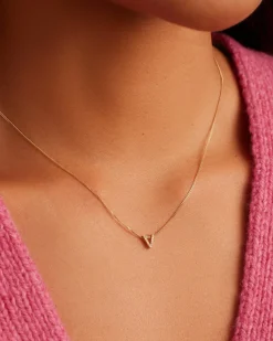 gorjana Diamond Alphabet Necklace 14k Solid Gold Hot