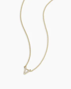 gorjana Diamond Alphabet Necklace 14k Solid Gold Hot