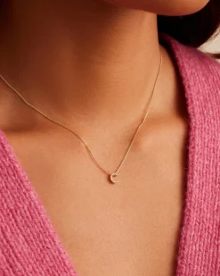 gorjana Diamond Alphabet Necklace 14k Solid Gold Hot