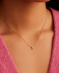 gorjana Diamond Alphabet Necklace 14k Solid Gold Hot