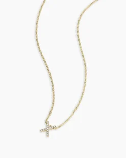 gorjana Diamond Alphabet Necklace 14k Solid Gold Hot