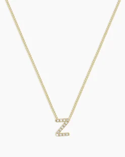 gorjana Diamond Alphabet Necklace 14k Solid Gold Hot