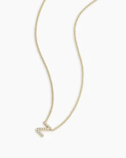 gorjana Diamond Alphabet Necklace 14k Solid Gold Hot