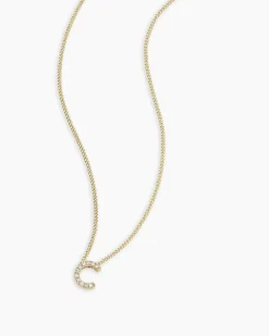 gorjana Diamond Alphabet Necklace 14k Solid Gold Hot