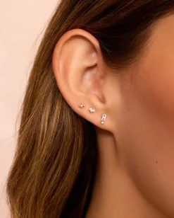 gorjana Diamond and White Sapphire Amara Cluster Studs 14k Solid Gold Online