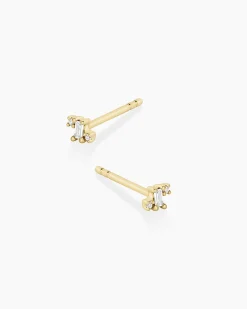 gorjana Diamond and White Sapphire Amara Cluster Studs 14k Solid Gold Online