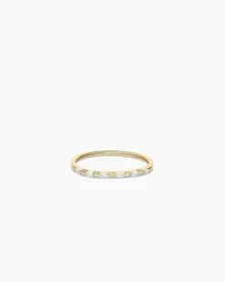 gorjana Diamond and White Sapphire Amara Row Ring 14k Solid Gold Hot