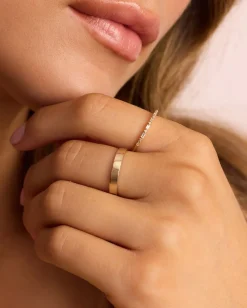 gorjana Diamond and White Sapphire Amara Row Ring 14k Solid Gold Hot