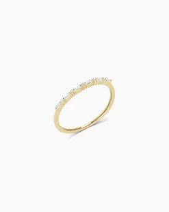 gorjana Diamond and White Sapphire Amara Row Ring 14k Solid Gold Hot