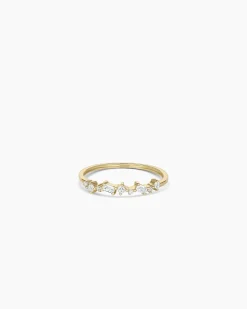 gorjana Diamond and White Sapphire Amara Cluster Ring 14k Solid Gold New