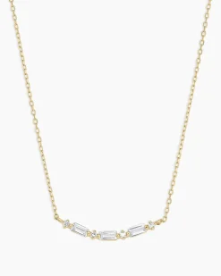 gorjana Diamond and White Sapphire Amara Row Necklace 14k Solid Gold Online