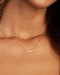gorjana Diamond and White Sapphire Amara Row Necklace 14k Solid Gold Online