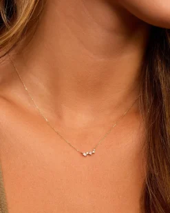 gorjana Diamond and White Sapphire Amara Cluster Necklace 14k Solid Gold Fashion