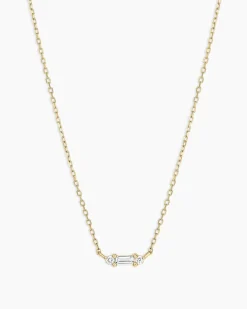 gorjana Diamond and White Sapphire Amara Necklace 14k Solid Gold Fashion