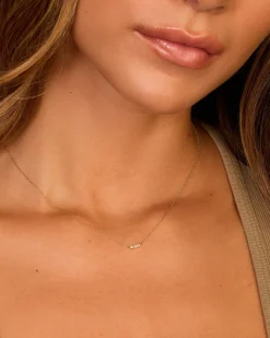 gorjana Diamond and White Sapphire Amara Necklace 14k Solid Gold Fashion