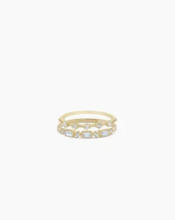 gorjana Diamond and White Topaz Ring Set 14k Solid Gold Online