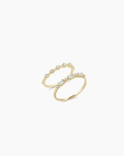 gorjana Diamond and White Topaz Ring Set 14k Solid Gold Online