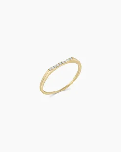 gorjana Diamond Bar Ring 14k Solid Gold New