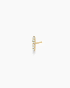 gorjana Diamond Bar Single Stud 14k Solid Gold Best