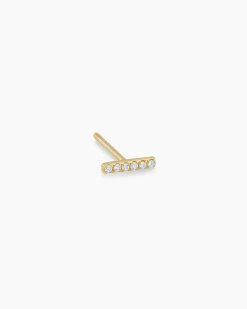 gorjana Diamond Bar Single Stud 14k Solid Gold Best