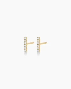 gorjana Diamond Bar Studs 14k Solid Gold Outlet