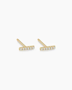 gorjana Diamond Bar Studs 14k Solid Gold Outlet