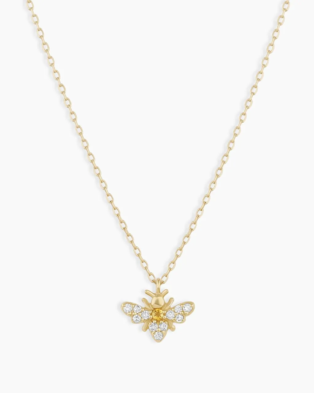 gorjana Diamond Bee Necklace 14k Solid Gold Discount