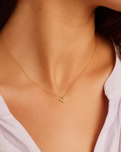 gorjana Diamond Bee Necklace 14k Solid Gold Discount