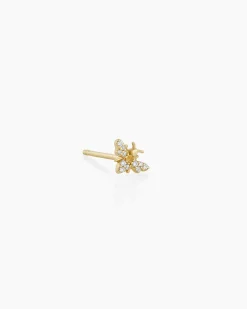 gorjana Diamond Bee Single Stud 14k Solid Gold Outlet