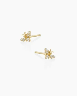 gorjana Diamond Bee Studs 14k Solid Gold Fashion