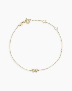 gorjana Diamond Bond Butterfly Bracelet 14k Solid Gold Outlet