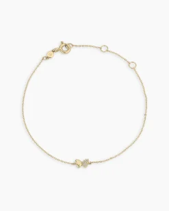gorjana Diamond Bond Butterfly Bracelet 14k Solid Gold Outlet