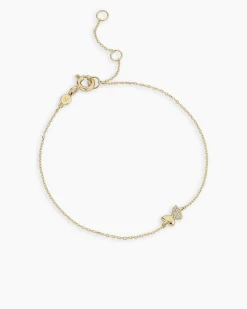 gorjana Diamond Bond Butterfly Bracelet 14k Solid Gold Outlet