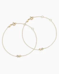 gorjana Diamond Bond Butterfly Bracelet 14k Solid Gold Outlet