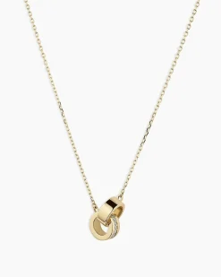 gorjana Diamond Bond Interlocking Rose Necklace 14k Solid Gold Fashion
