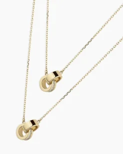 gorjana Diamond Bond Interlocking Rose Necklace 14k Solid Gold Fashion