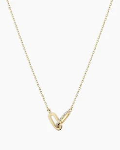 gorjana Diamond Bond Interlocking Link Necklace 14k Solid Gold Clearance