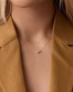 gorjana Diamond Bond Interlocking Link Necklace 14k Solid Gold Clearance