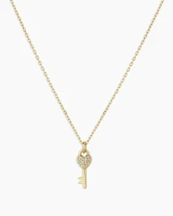 gorjana Diamond Bond Key Necklace 14k Solid Gold New