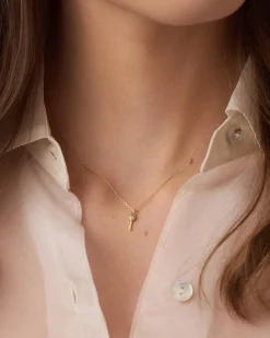 gorjana Diamond Bond Key Necklace 14k Solid Gold New