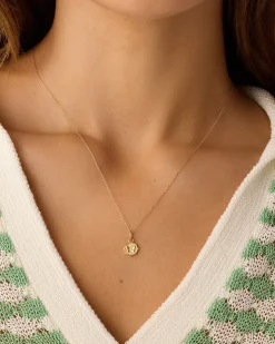 gorjana Diamond Butterfly Charm Necklace 14k Solid Gold Discount