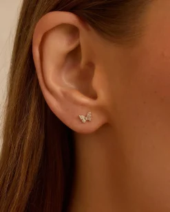 gorjana Diamond Butterfly Single Stud 14k Solid Gold Discount