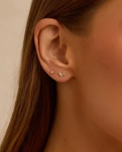 gorjana Diamond Butterfly Single Stud 14k Solid Gold Discount