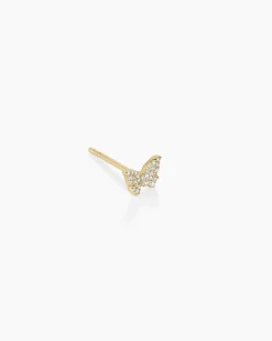 gorjana Diamond Butterfly Single Stud 14k Solid Gold Discount