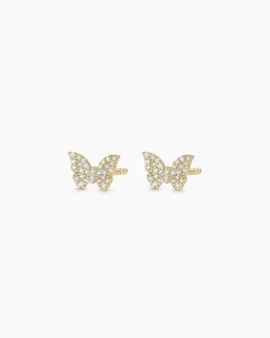 gorjana Diamond Butterfly Studs 14k Solid Gold Sale