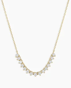gorjana Diamond Cluster Row Necklace 14k Solid Gold Best